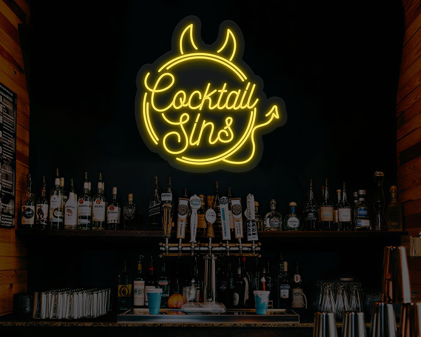 Cocktail Sins Neon Sign