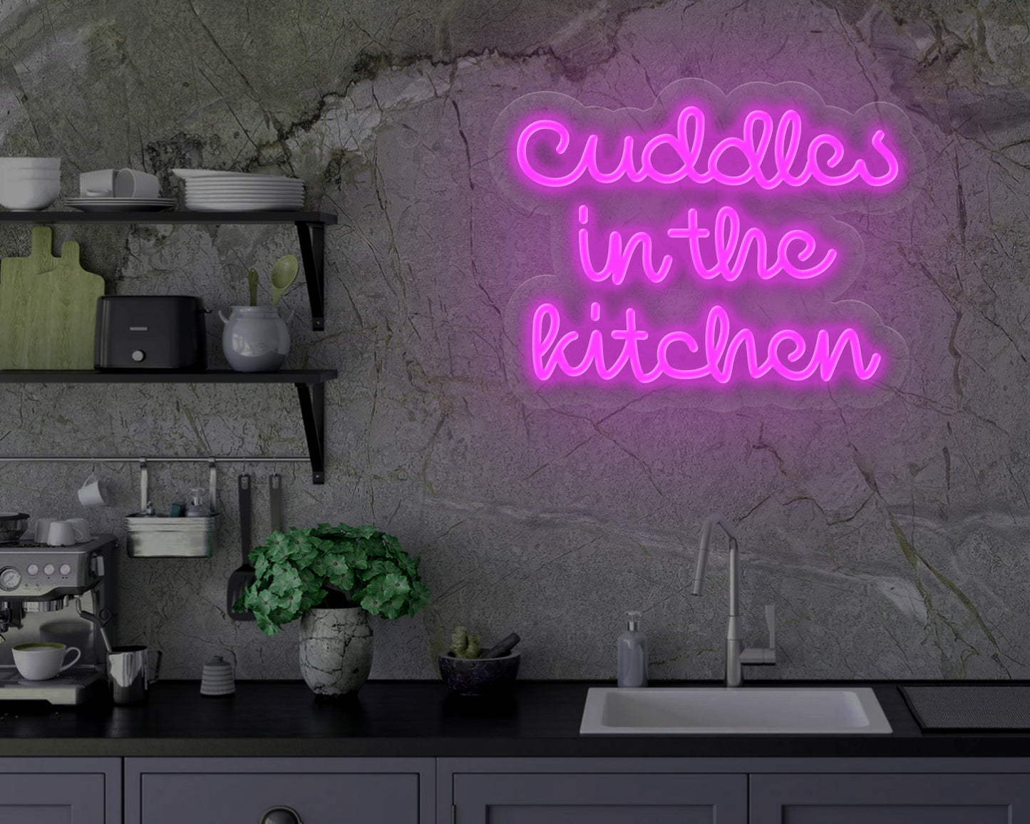 Cuddle in the Kitchen Neon Sign