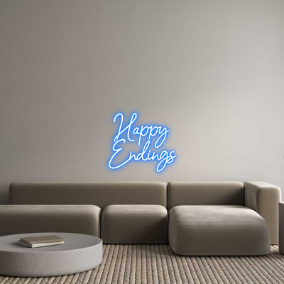 Custom Name Neon Sign Happy Endings