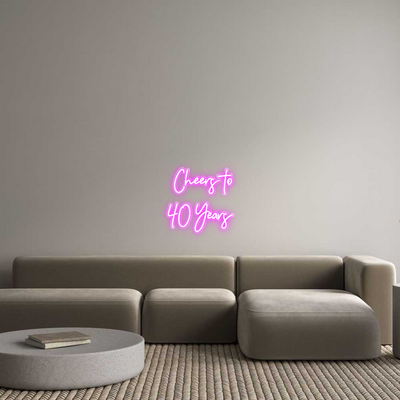 Custom Name Neon Sign Cheers to 40 Ye...