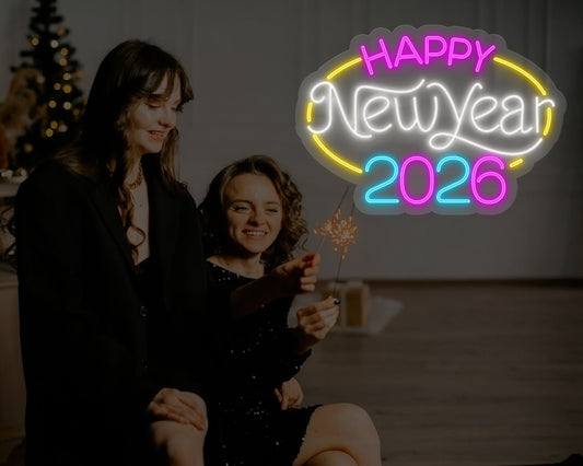 Happy New Year 2026 Neon Sign