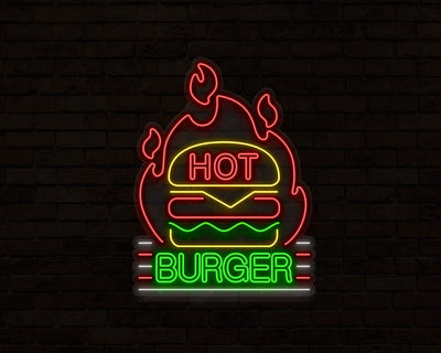 Hot Burger Neon Sign
