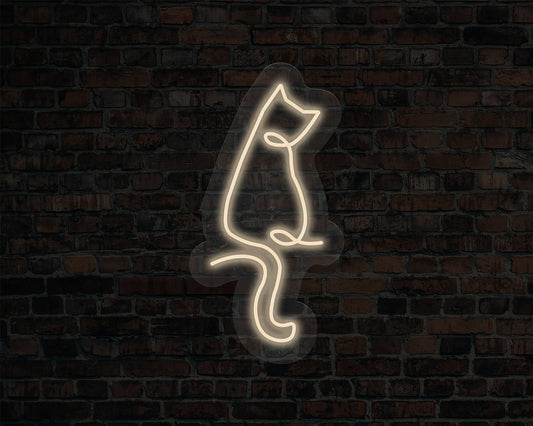 Line Art Cat Neon Sign