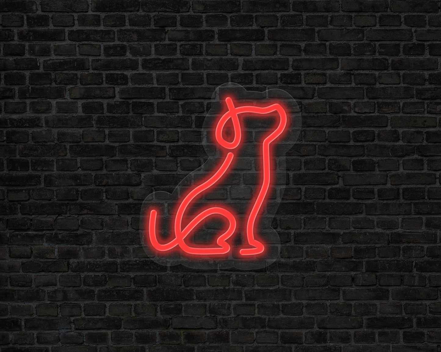Line Art Dog Neon Sign