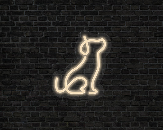 Line Art Dog Neon Sign