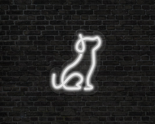 Line Art Dog Neon Sign