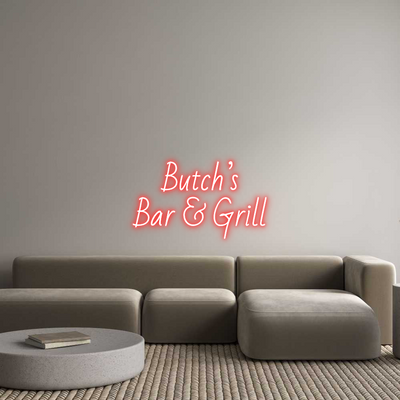 Custom Name Neon Sign Butch’s Bar & G...