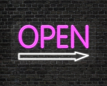 Open Arrow Neon Sign