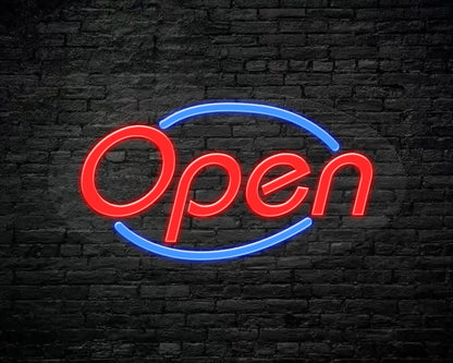Open Two Colour Neon Sign