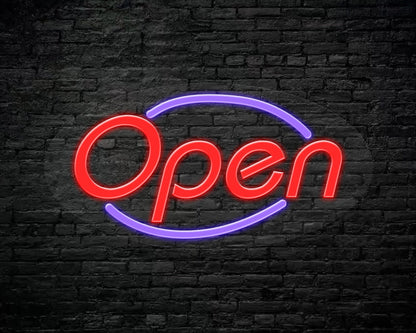 Open Two Colour Neon Sign