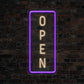 Open Vertical Neon Sign