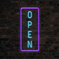 Open Vertical Neon Sign