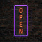Open Vertical Neon Sign