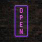 Open Vertical Neon Sign