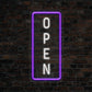 Open Vertical Neon Sign