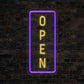 Open Vertical Neon Sign