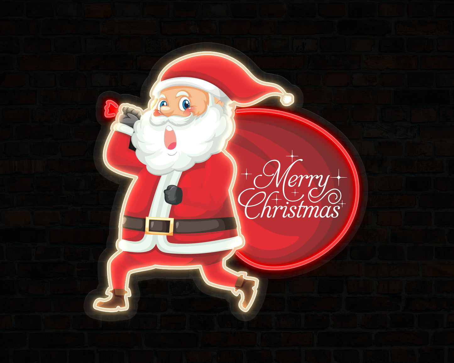 Santa Claus Merry Christmas Neon Sign