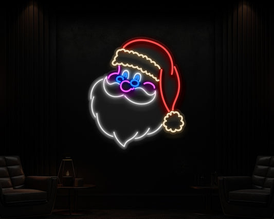 Santa Head Neon Sign
