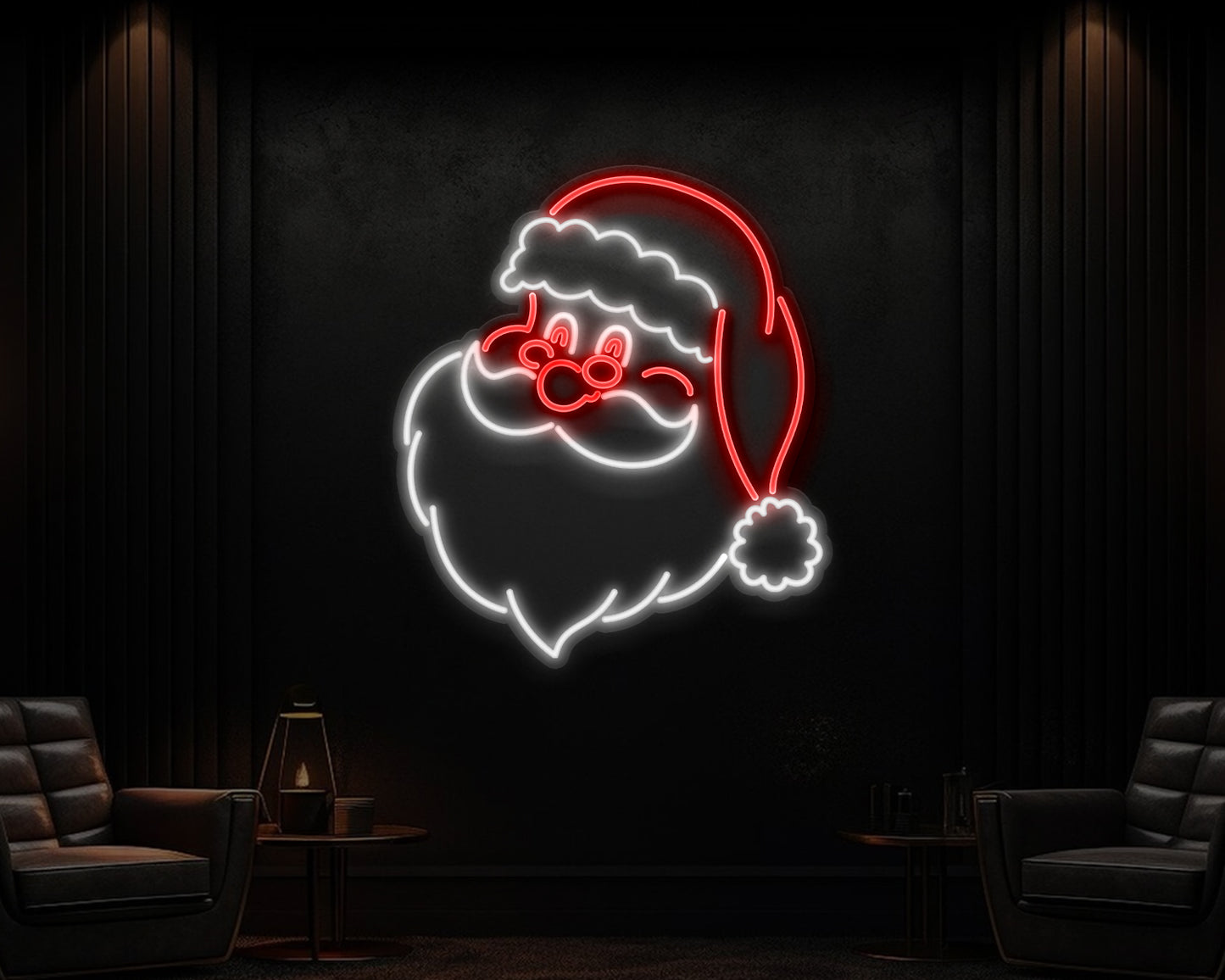 Santa Head Neon Sign
