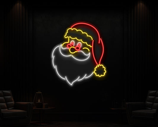 Santa Head Neon Sign