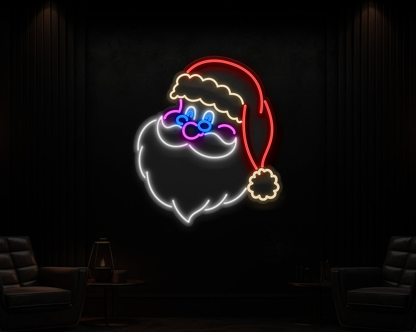 Santa Head Neon Sign