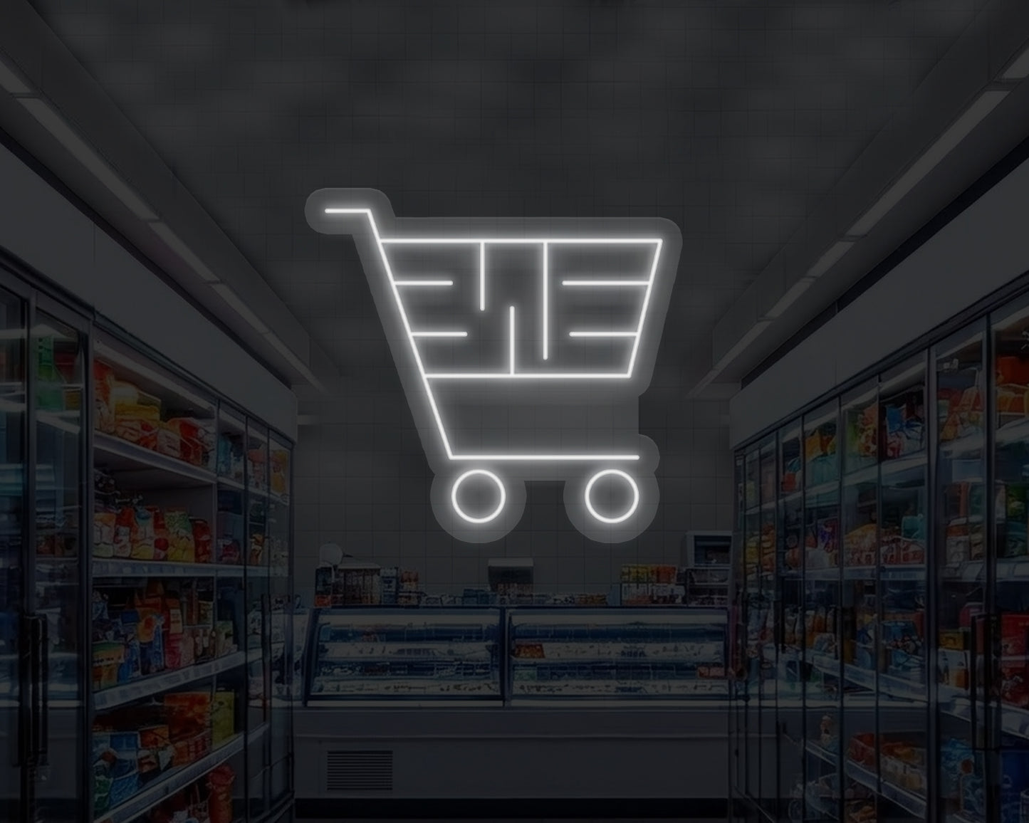 Shopping Cart Neon Sign