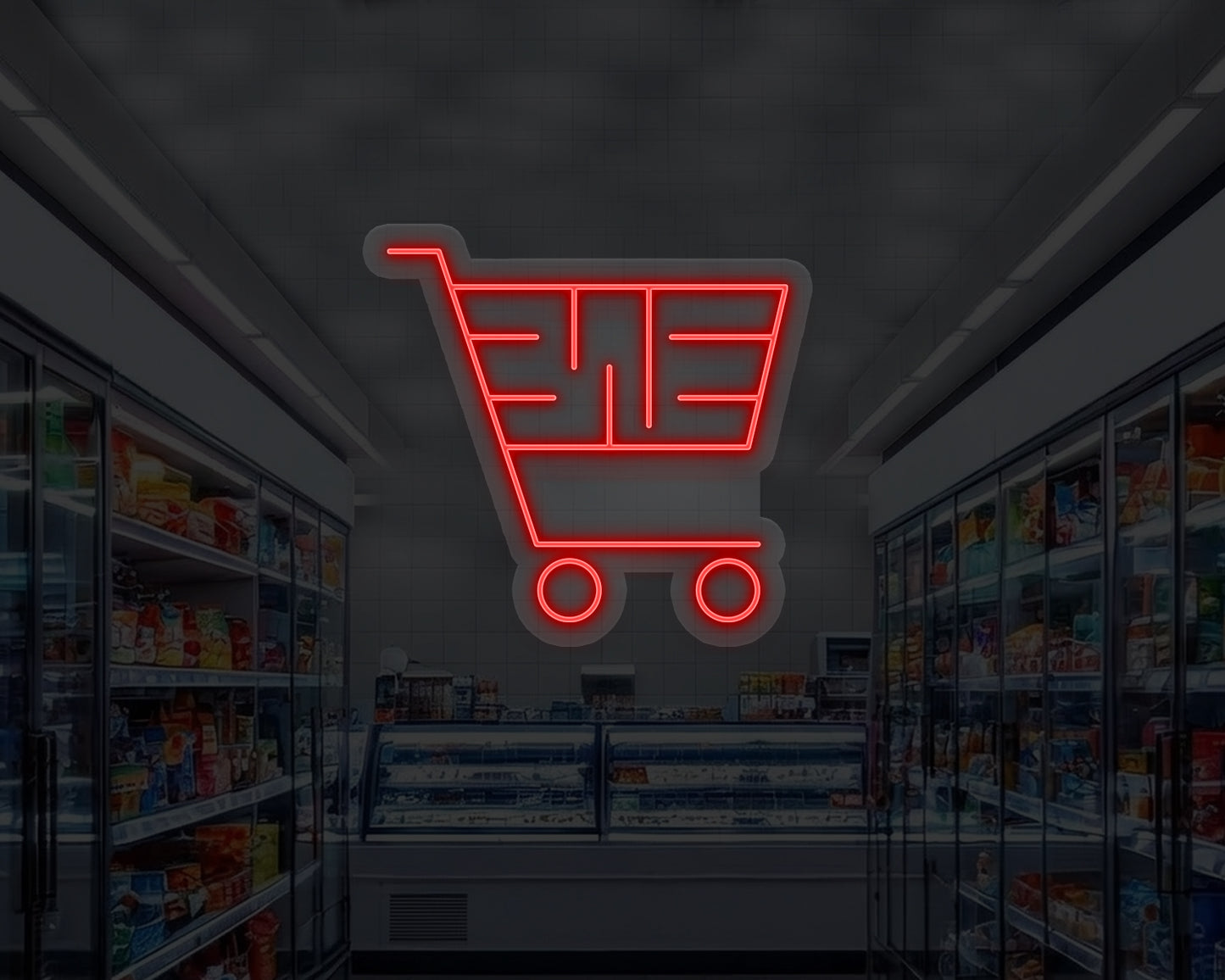 Shopping Cart Neon Sign
