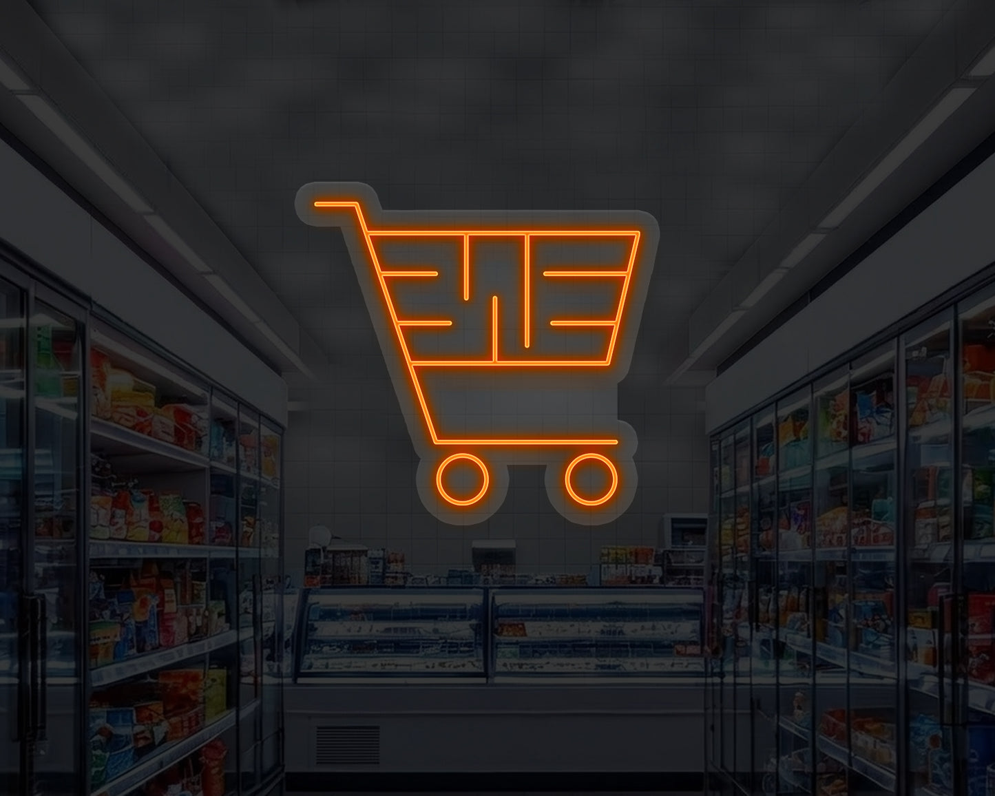Shopping Cart Neon Sign