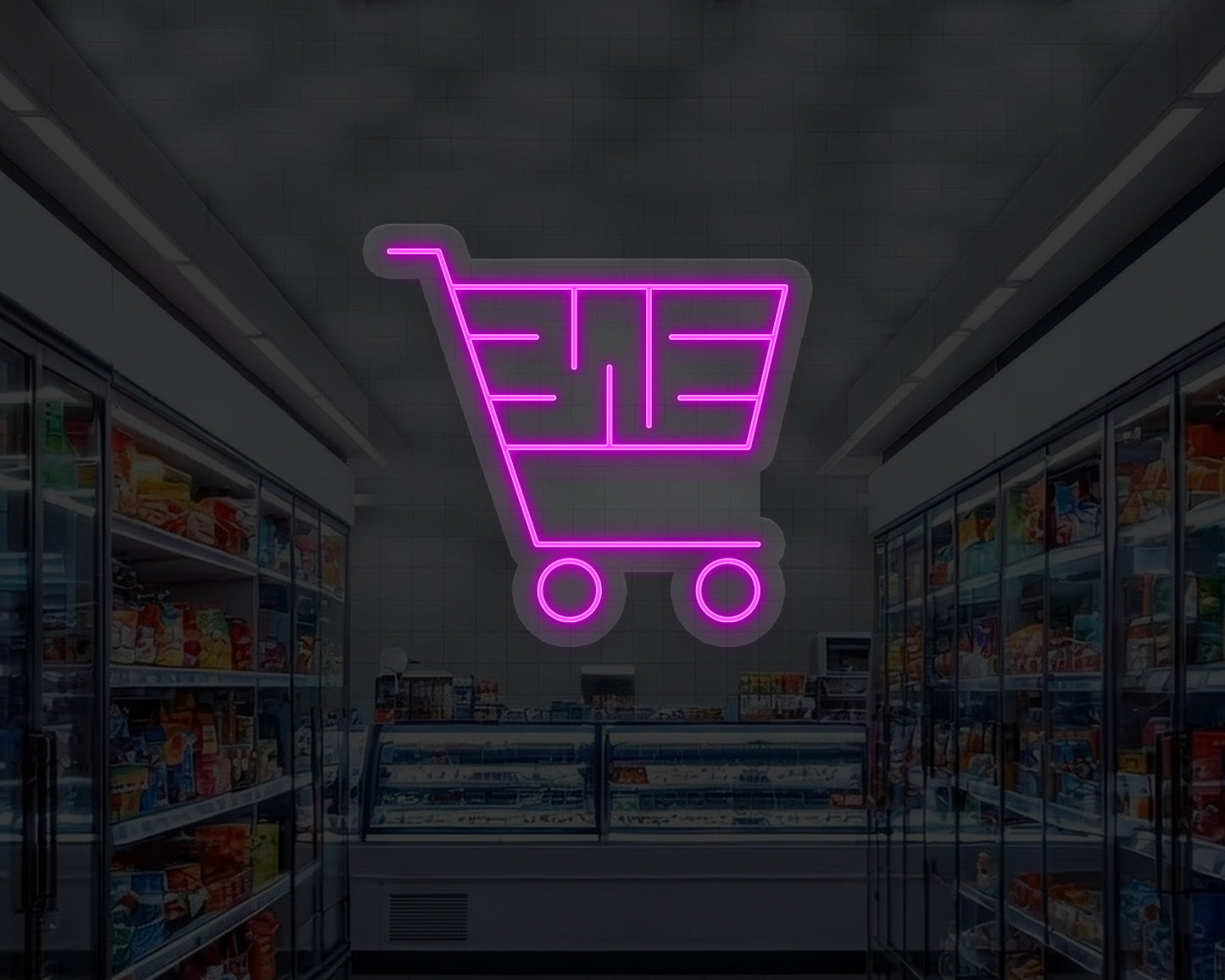 Shopping Cart Neon Sign