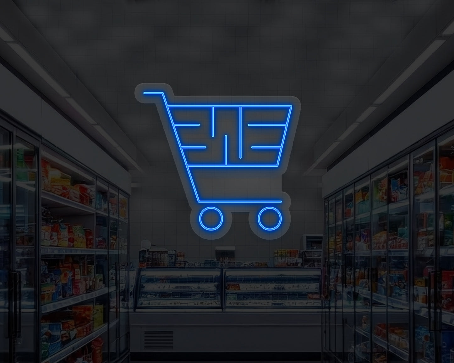 Shopping Cart Neon Sign