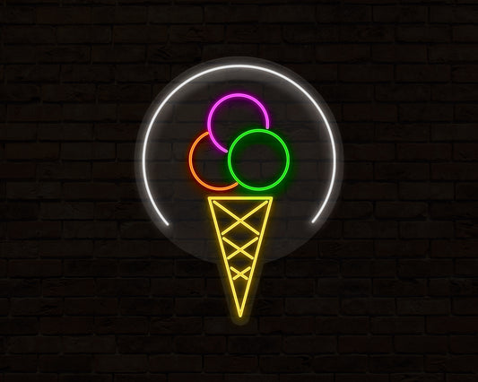 Soft Serve Ice Cream Neon Sign