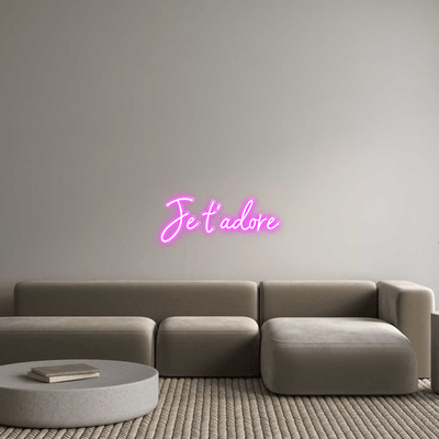 Custom Name Neon Sign Je t'adore