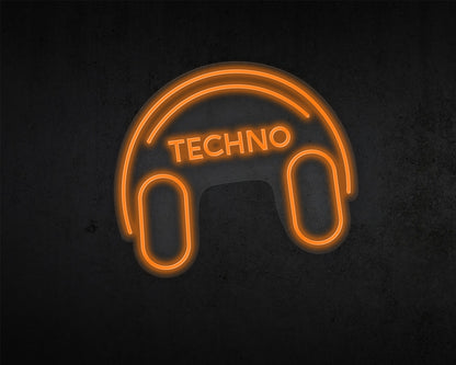 Techno Music Neon Sign
