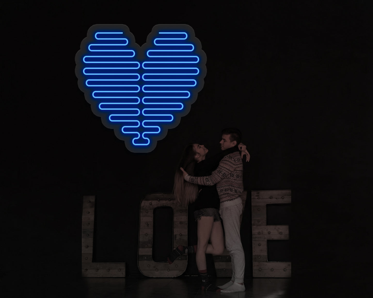 Valentine's Day Glowing Hearts Neon Sign