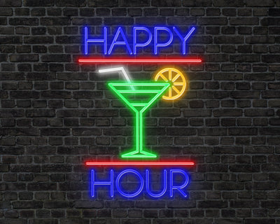 Happy Hour Neon Sign