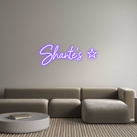 Custom Name Neon Sign Shante's ☆