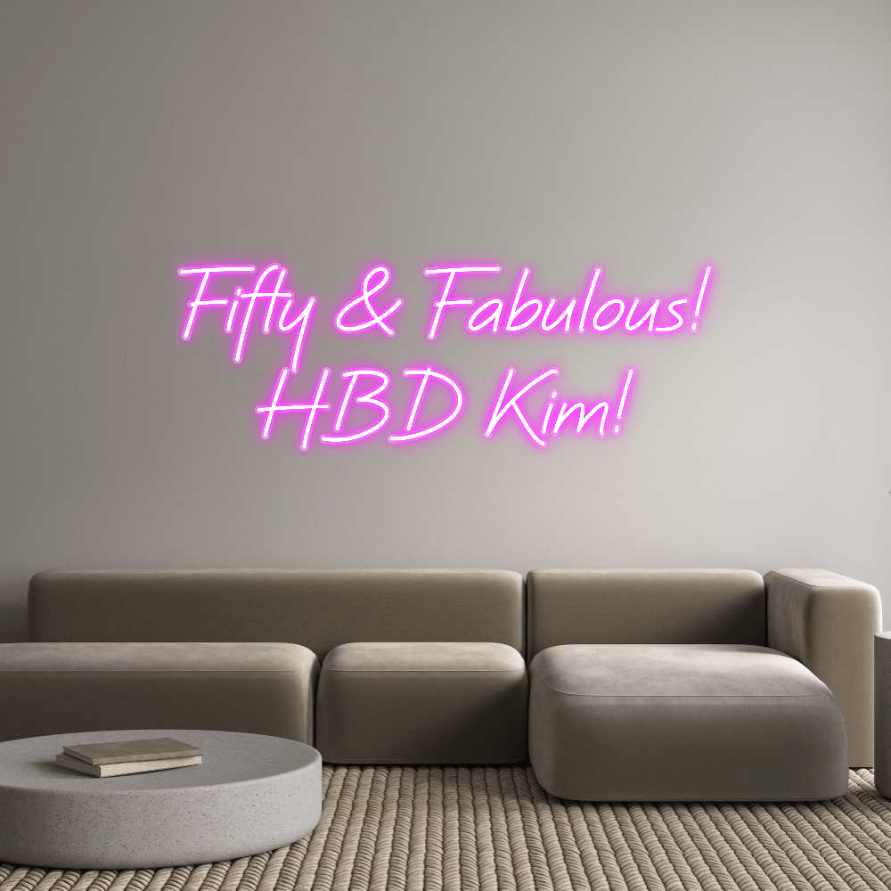 Custom Name Neon Sign Fifty & Fabul...