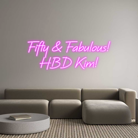 Custom Name Neon Sign Fifty & Fabul...