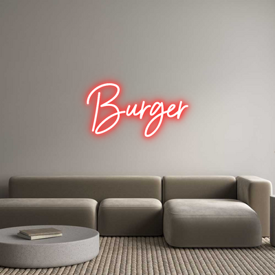 Custom Name Neon Sign Burger