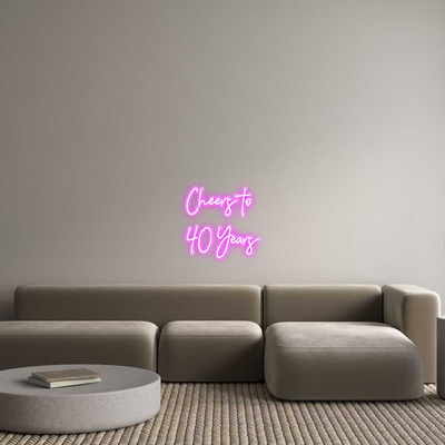 Custom Name Neon Sign Cheers to 40 Ye...
