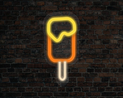 Yellow Oragne Ice Lolly Neon Sign